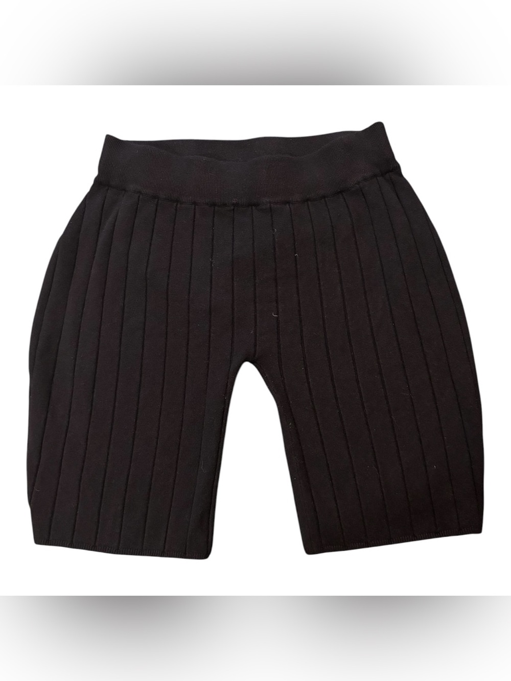 Women’s Ribbed Knit Biker Shorts - Black
